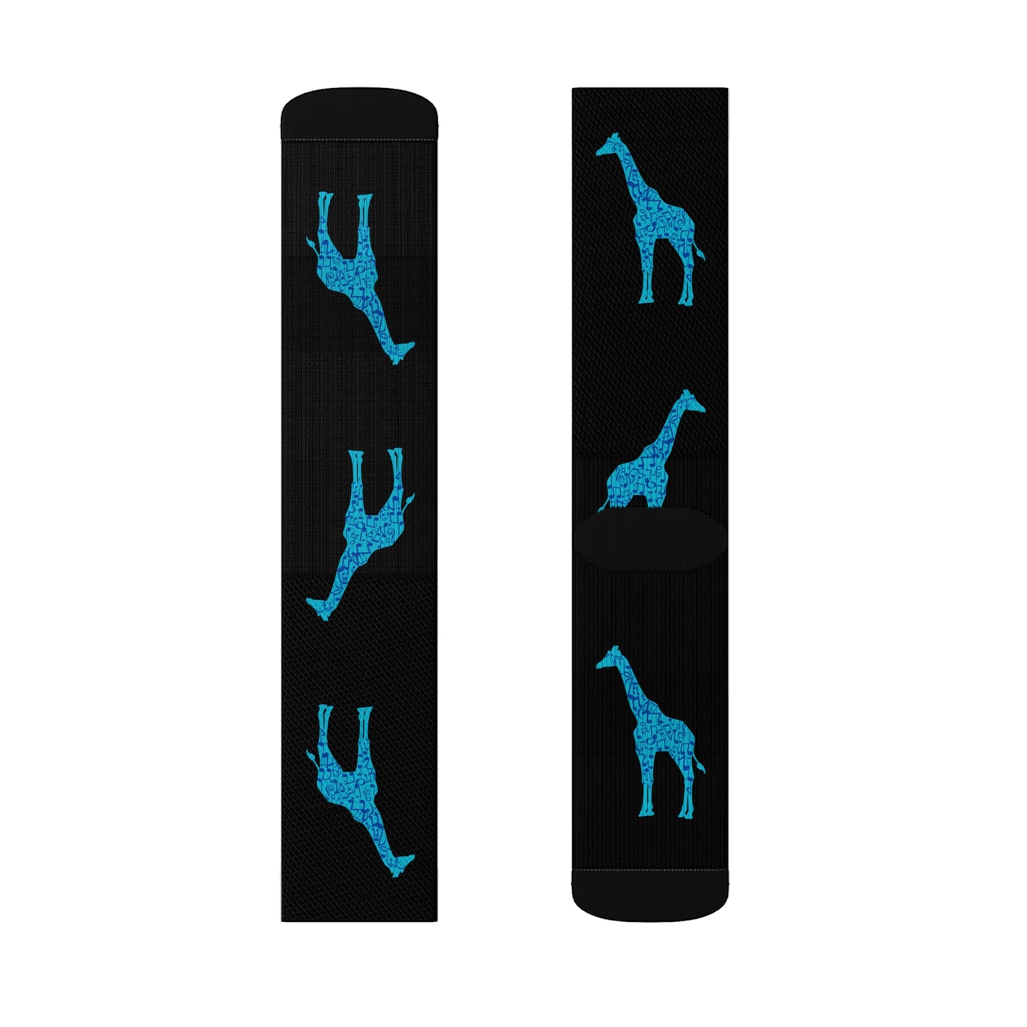 Musical Giraffe Black Sublimation Socks