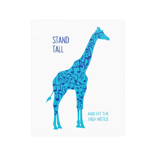 Stand Tall Musical Giraffe Satin Poster