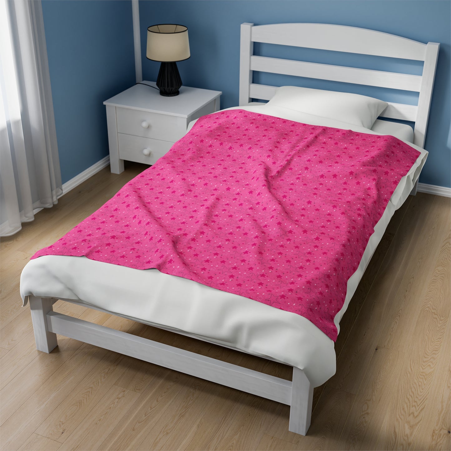 Starry Pink Velveteen Plush Blanket