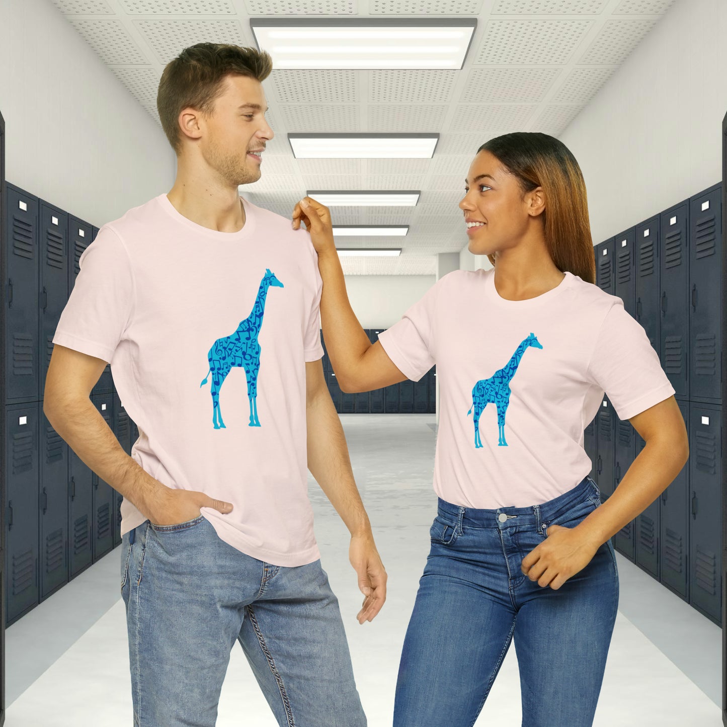 Stand Tall Music Giraffe Unisex Adult Jersey Short Sleeve Tee