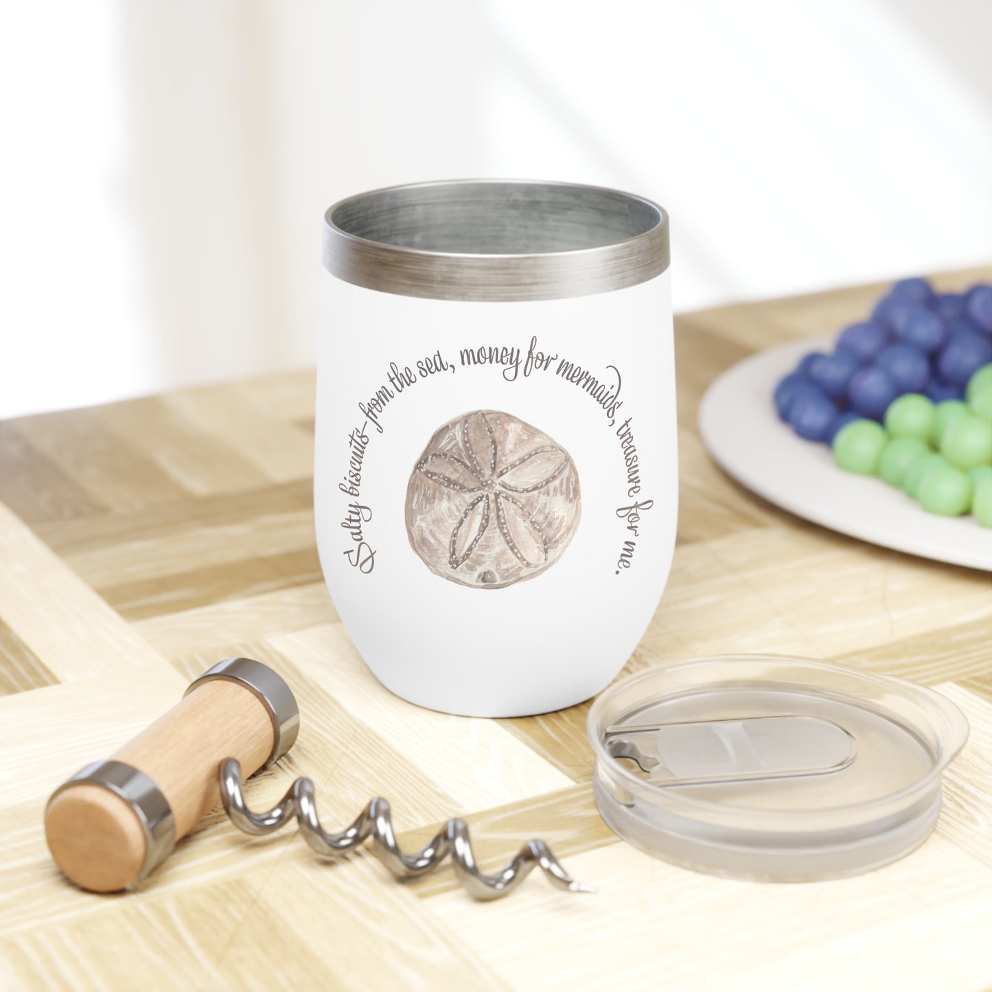 Sea Biscuit Mermaid Money Wine Tumbler