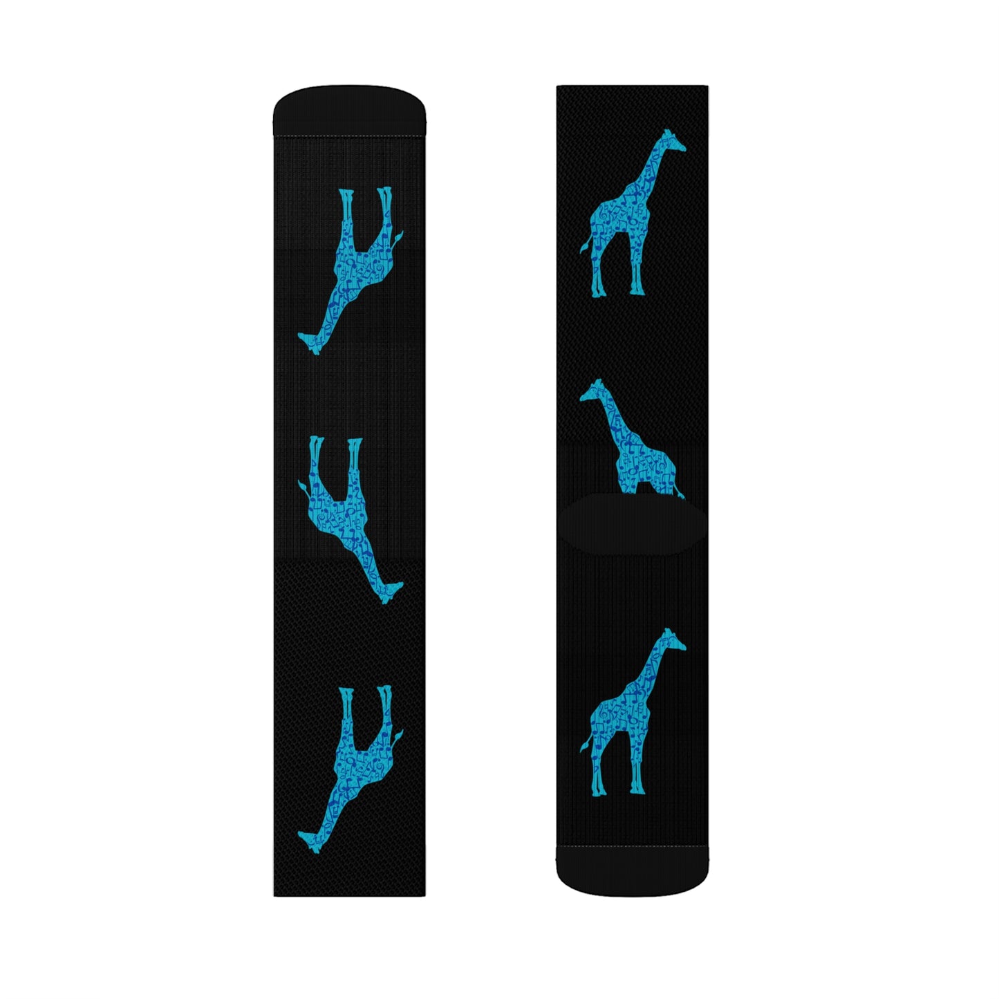 Musical Giraffe Black Sublimation Socks