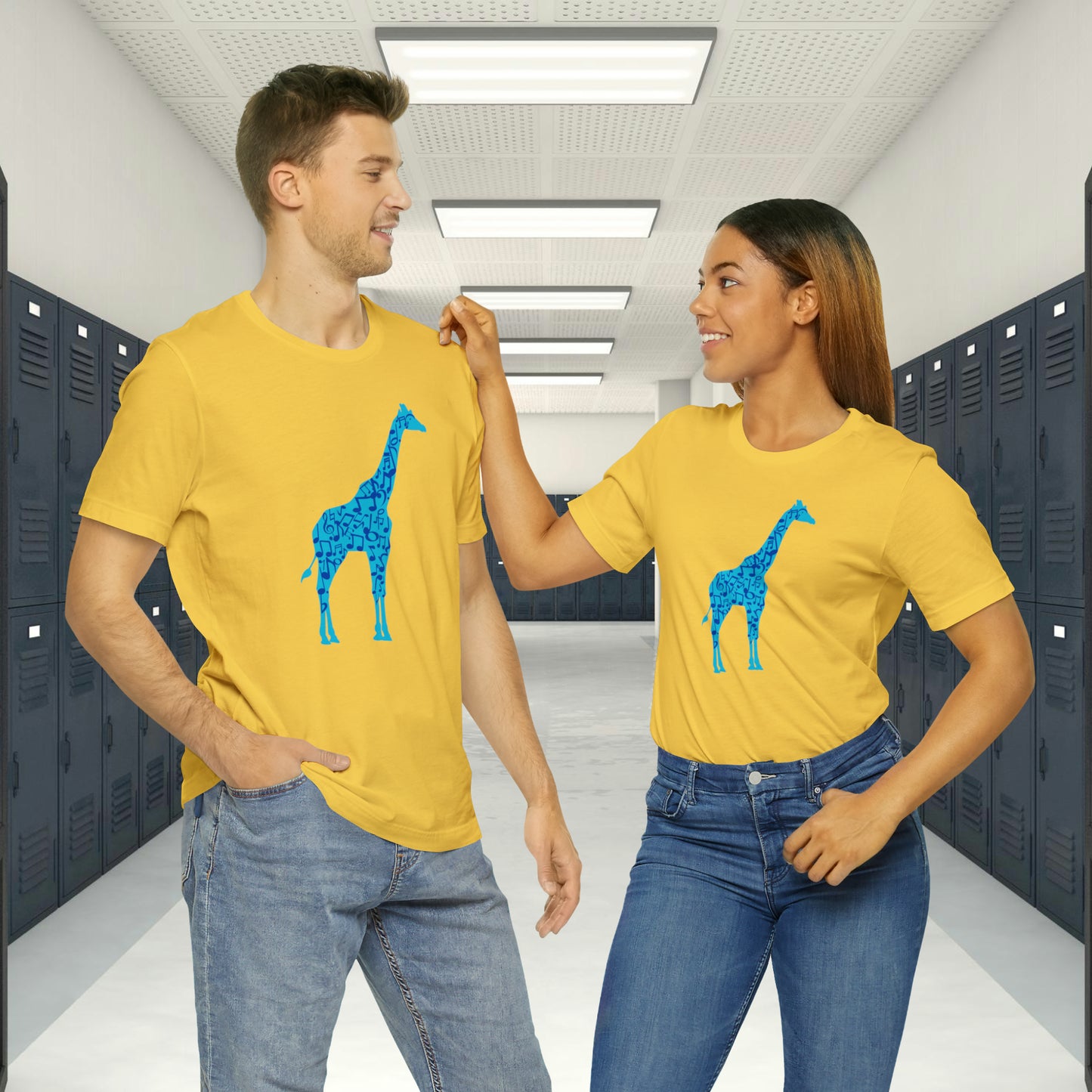 Stand Tall Music Giraffe Unisex Adult Jersey Short Sleeve Tee