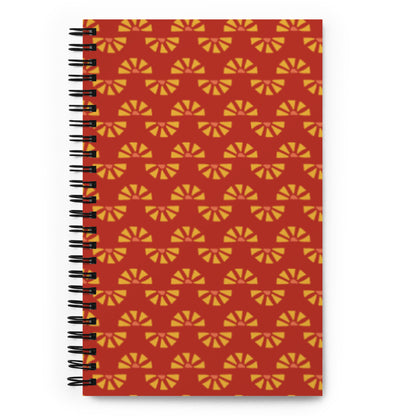 Yellow Daisy Chain Red Notebook - Dotted Pages - Stylish and Functional Daily Companion